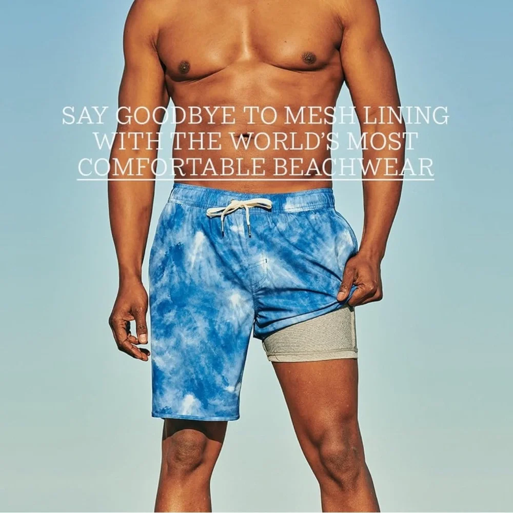 Fair Harbor Swim Trunks Adult 3XL XXXL The Anchor Clark Blue BreezeKnit Liner